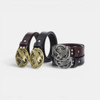 Ceinture Cuir Homme Boucle Western Aigle Café | Kravon