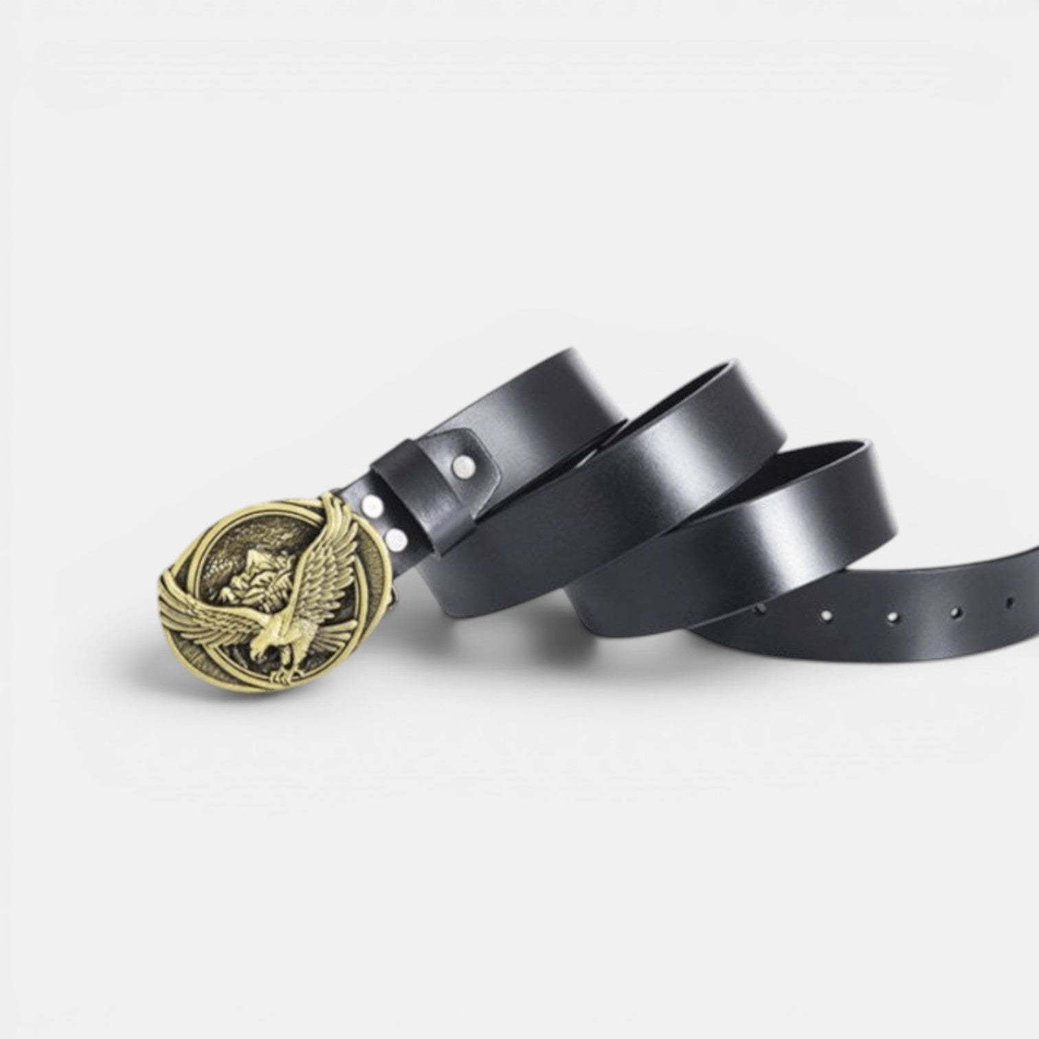 Ceinture Cuir Homme Boucle Western Aigle Café | Kravon