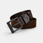 Ceinture Cuir Pleine Fleur Homme Chic Boucle Ardillon Noire | Nolvex La Maison de la Ceinture