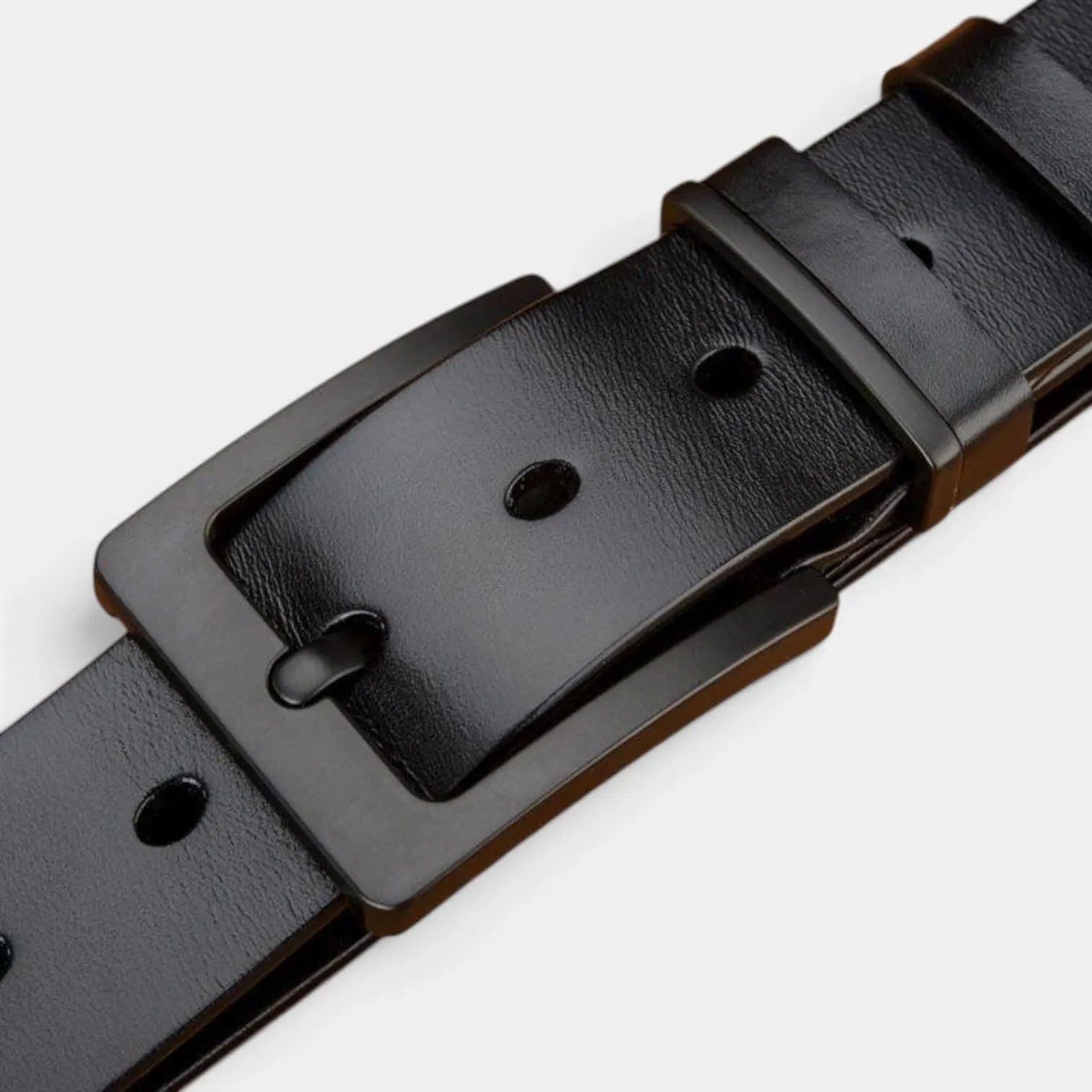 Ceinture Cuir Pleine Fleur Homme Chic Boucle Ardillon Noire | Nolvex La Maison de la Ceinture