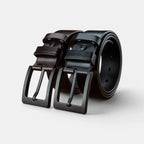 Ceinture Cuir Pleine Fleur Homme Chic Boucle Ardillon Noire | Nolvex La Maison de la Ceinture