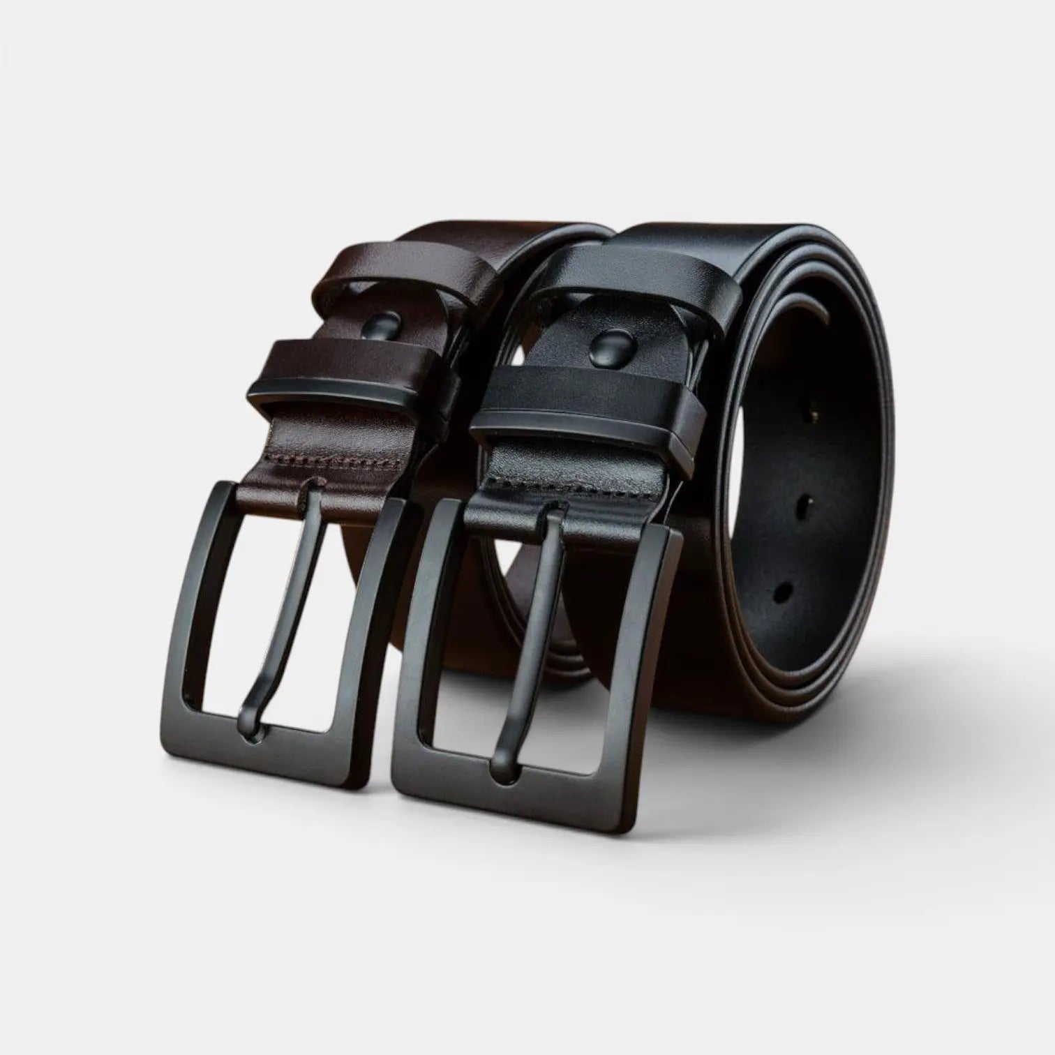 Ceinture Cuir Pleine Fleur Homme Chic Boucle Ardillon Noire | Nolvex La Maison de la Ceinture
