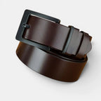 Ceinture Cuir Pleine Fleur Homme Chic Boucle Ardillon Noire | Nolvex La Maison de la Ceinture