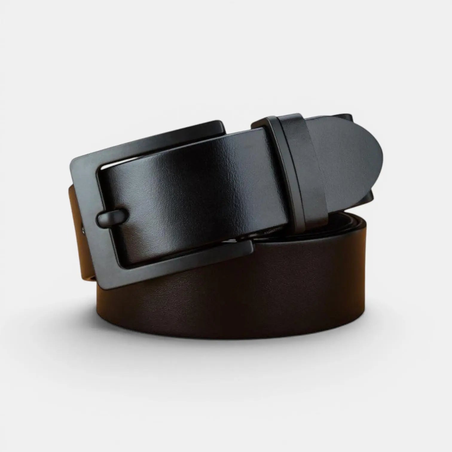 Ceinture Cuir Pleine Fleur Homme Chic Boucle Ardillon Noire | Nolvex La Maison de la Ceinture