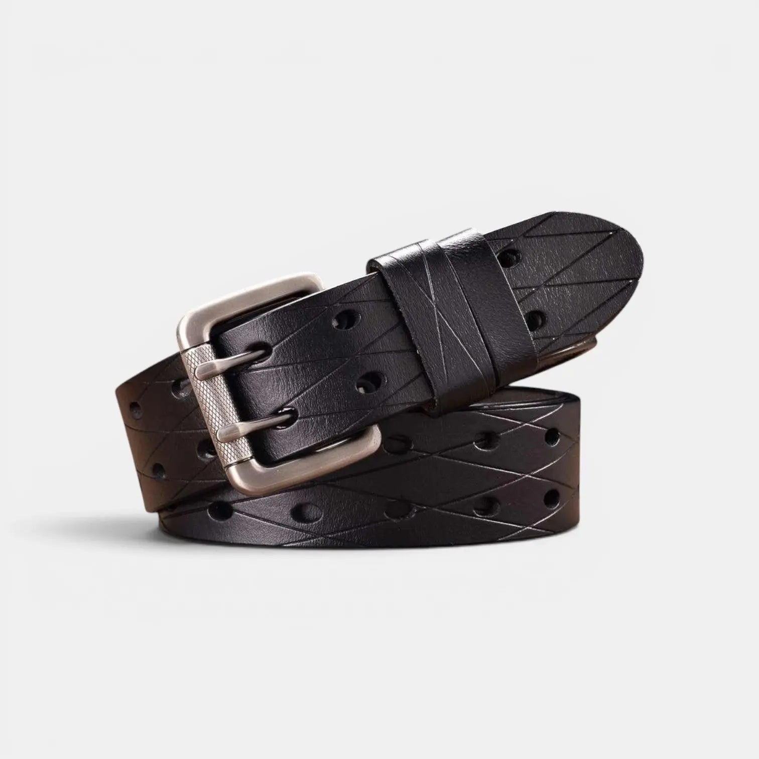 Ceinture Cuir Texturé Double Ardillon Homme Motifs Gravés | Dornex La Maison de la Ceinture