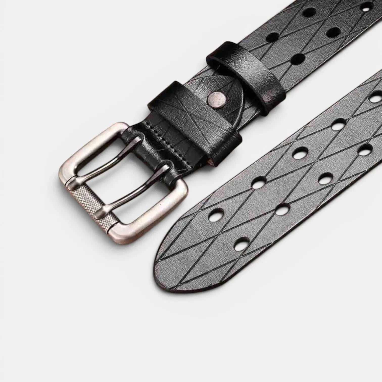 Ceinture Cuir Texturé Double Ardillon Homme Motifs Gravés | Dornex La Maison de la Ceinture