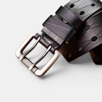 Ceinture Cuir Texturé Double Ardillon Homme Motifs Gravés | Dornex La Maison de la Ceinture