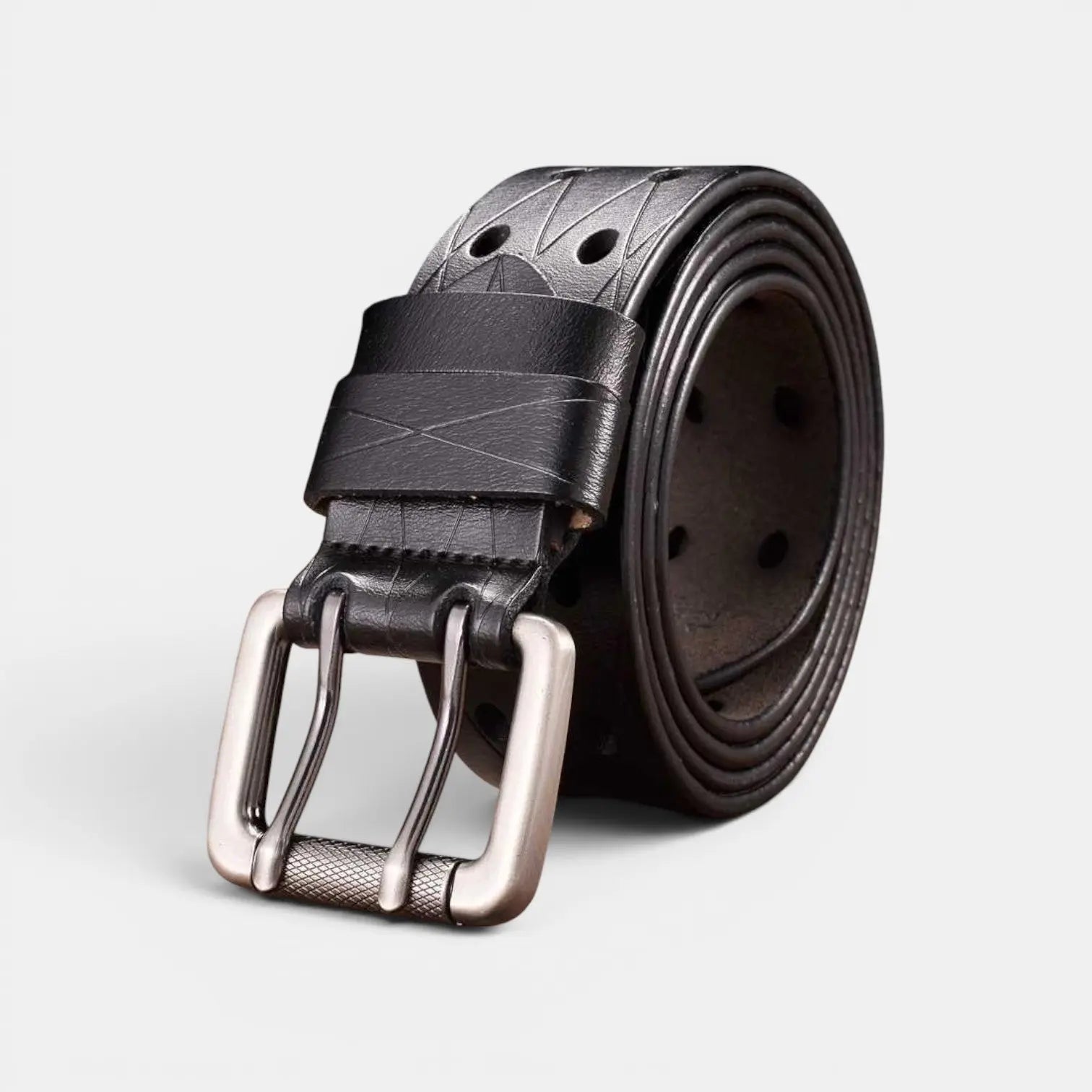 Ceinture Cuir Texturé Double Ardillon Homme Motifs Gravés | Dornex La Maison de la Ceinture