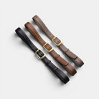 Ceinture Fine Cuir Lisse Boucle Arrondie Dorée Femme | Talvex La Maison de la Ceinture