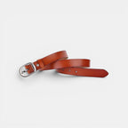 Ceinture Cuir Femme Boucle Arrondie Café | Norvella