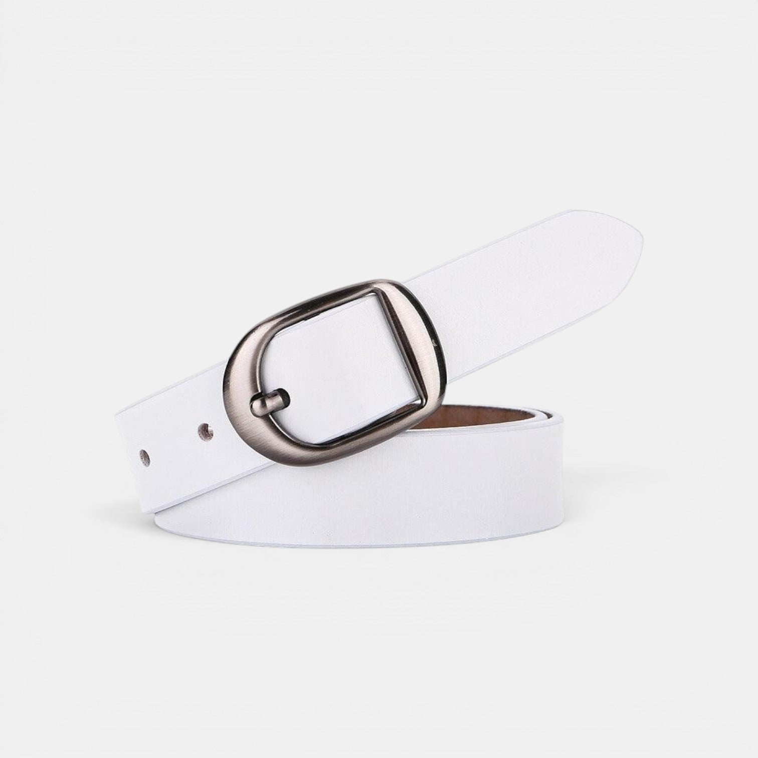 Ceinture Cuir Femme Boucle Arrondie Café | Norvella