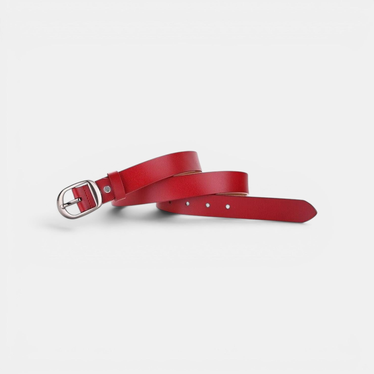 Ceinture Cuir Femme Boucle Arrondie Café | Norvella
