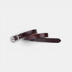Ceinture Cuir Femme Boucle Arrondie Café | Norvella
