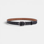 Ceinture Fine Cuir Lisse Boucle Arrondie Vintage Femme | Cravix La Maison de la Ceinture