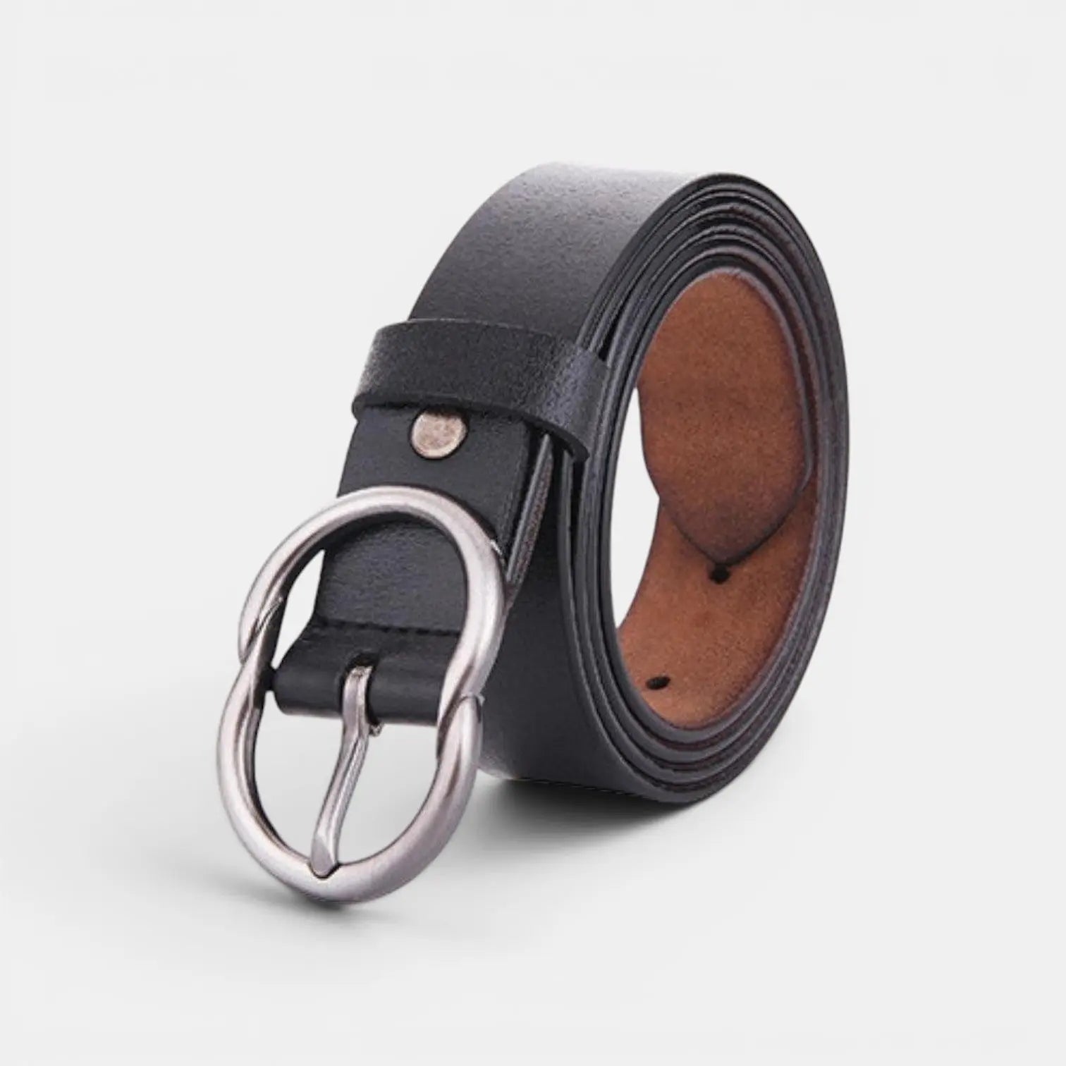 Ceinture Fine Cuir Lisse Boucle Arrondie Vintage Femme | Cravix La Maison de la Ceinture