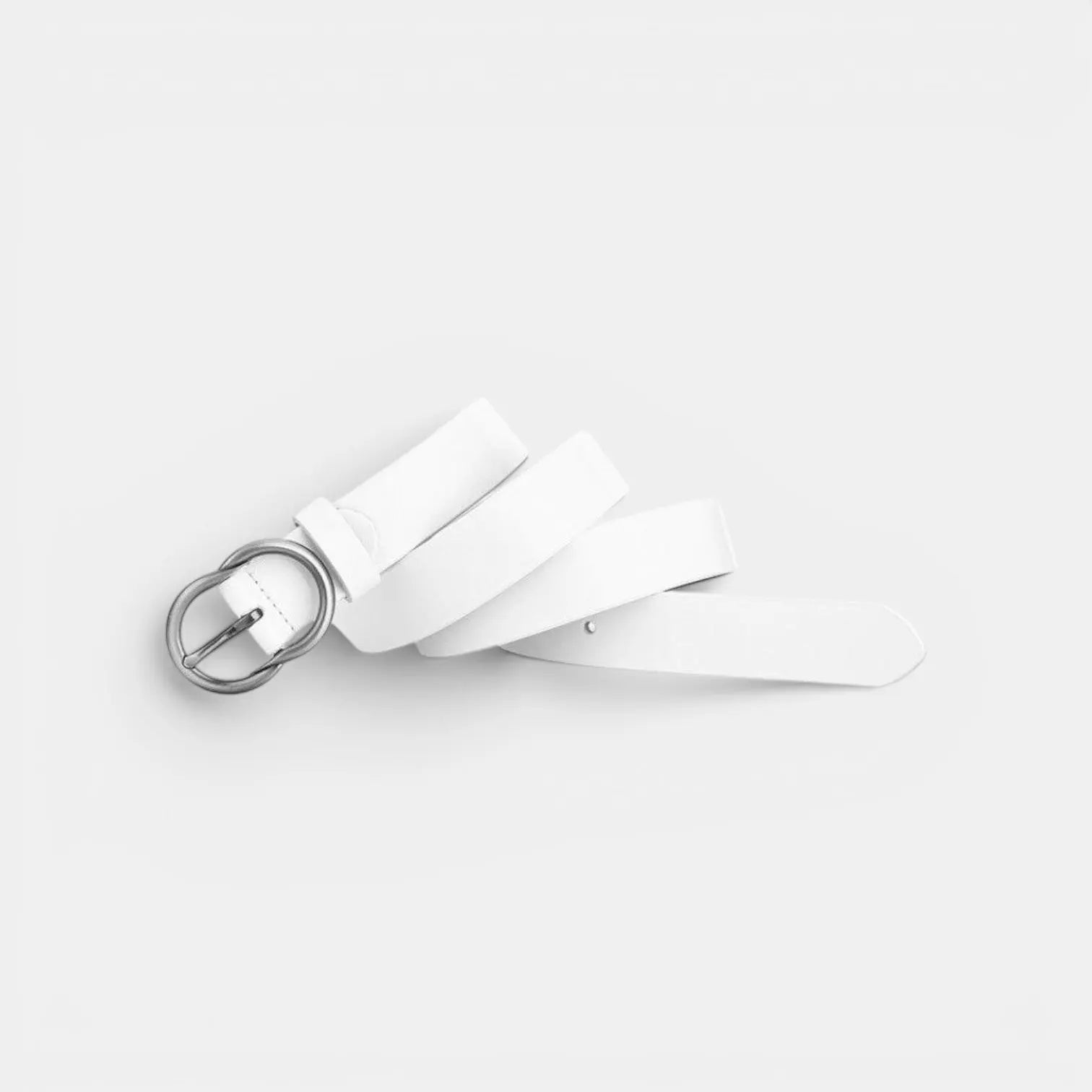 Ceinture Fine Cuir Lisse Boucle Arrondie Vintage Femme | Cravix La Maison de la Ceinture