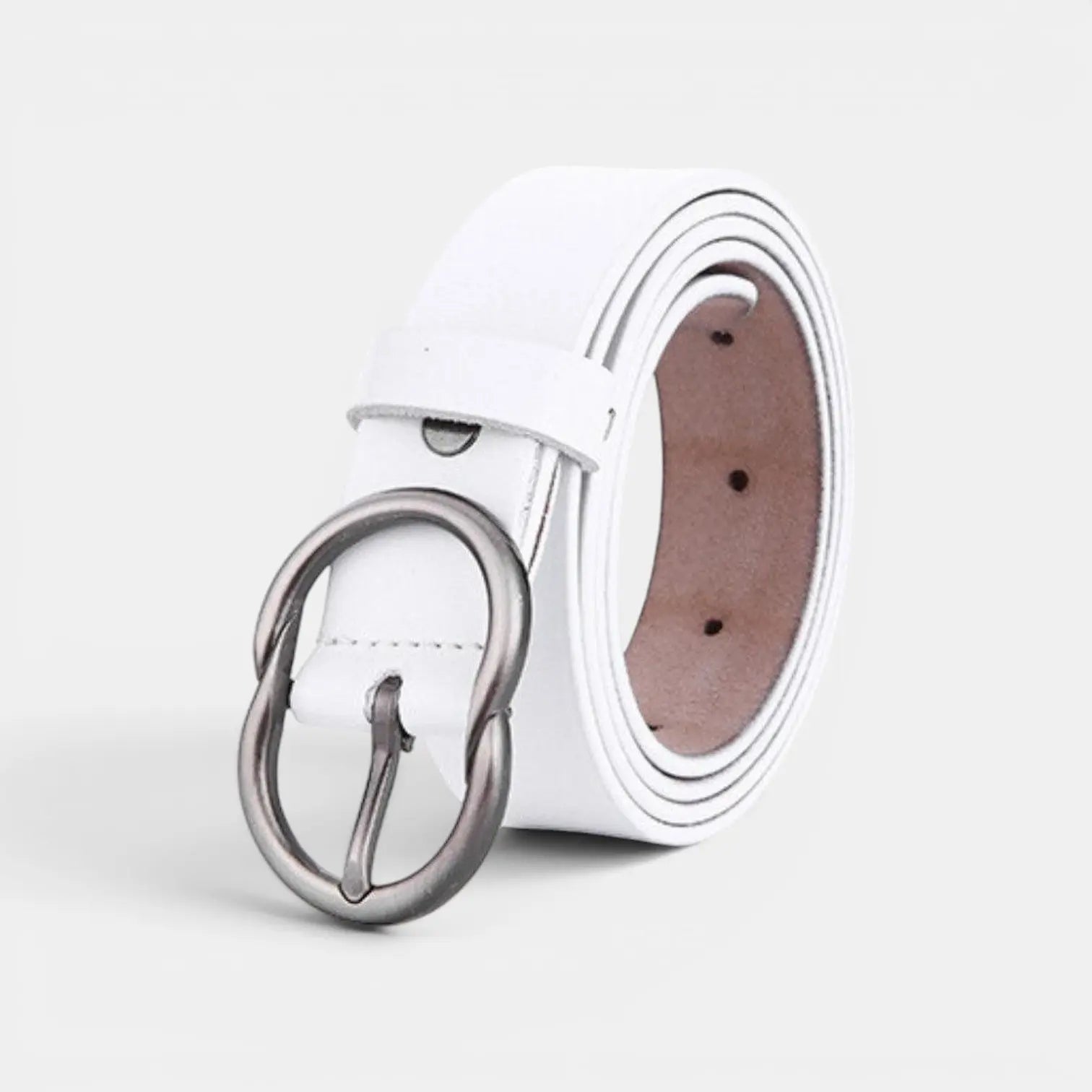 Ceinture Fine Cuir Lisse Boucle Arrondie Vintage Femme | Cravix La Maison de la Ceinture