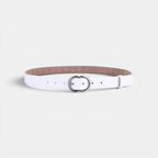 Ceinture Fine Cuir Lisse Boucle Arrondie Vintage Femme | Cravix La Maison de la Ceinture