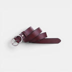 Ceinture Fine Cuir Lisse Boucle Arrondie Vintage Femme | Cravix La Maison de la Ceinture