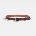 Ceinture Fine Cuir Lisse Boucle Arrondie Vintage Femme | Cravix La Maison de la Ceinture