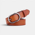Ceinture Fine Cuir Lisse Boucle Arrondie Vintage Femme | Cravix La Maison de la Ceinture