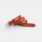 Ceinture Fine Cuir Lisse Boucle Arrondie Vintage Femme | Cravix La Maison de la Ceinture