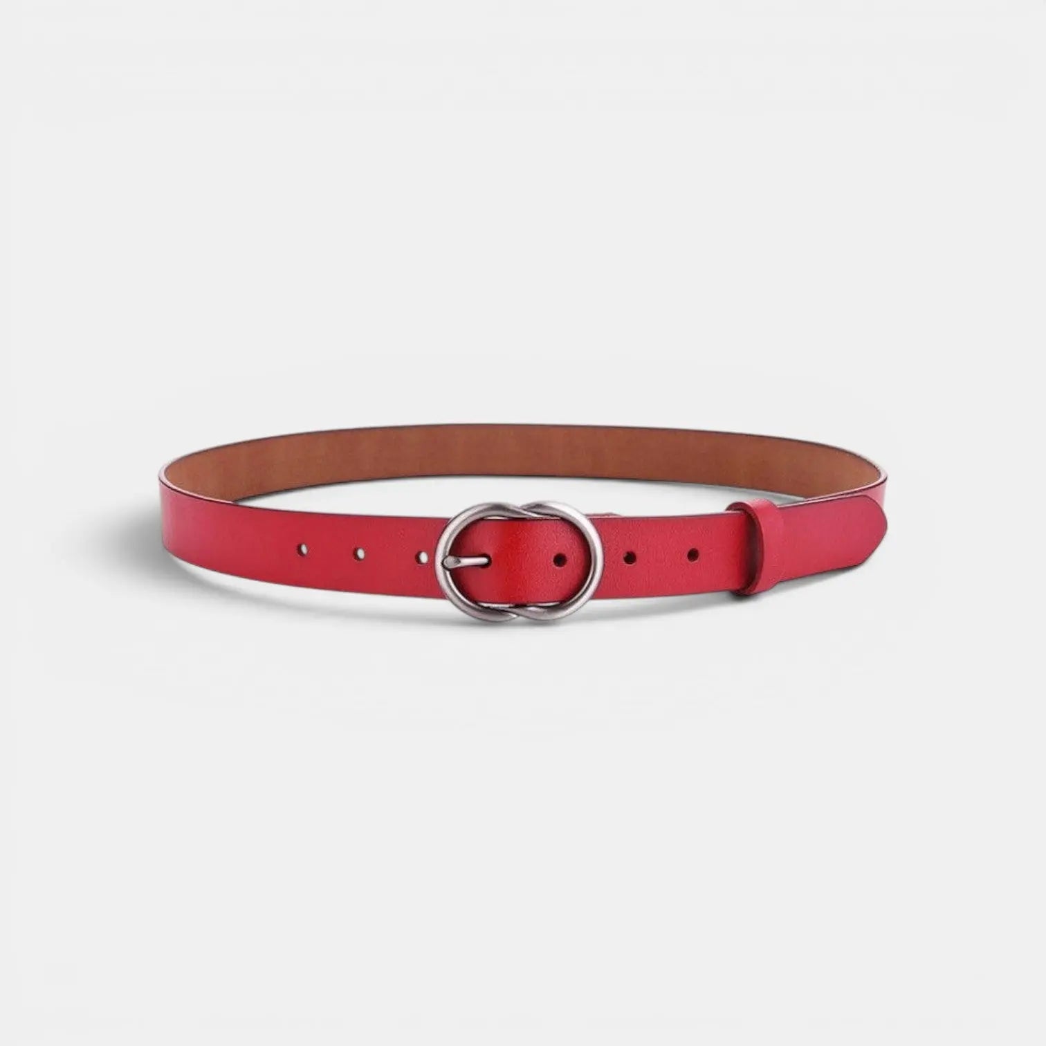 Ceinture Fine Cuir Lisse Boucle Arrondie Vintage Femme | Cravix La Maison de la Ceinture