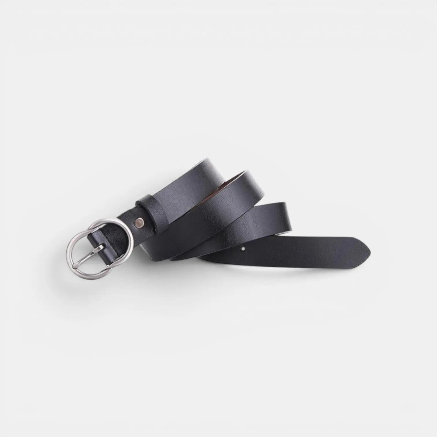 Ceinture Fine Cuir Lisse Boucle Arrondie Vintage Femme | Cravix La Maison de la Ceinture