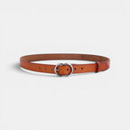Ceinture Fine Cuir Lisse Boucle Arrondie Vintage Femme | Cravix La Maison de la Ceinture
