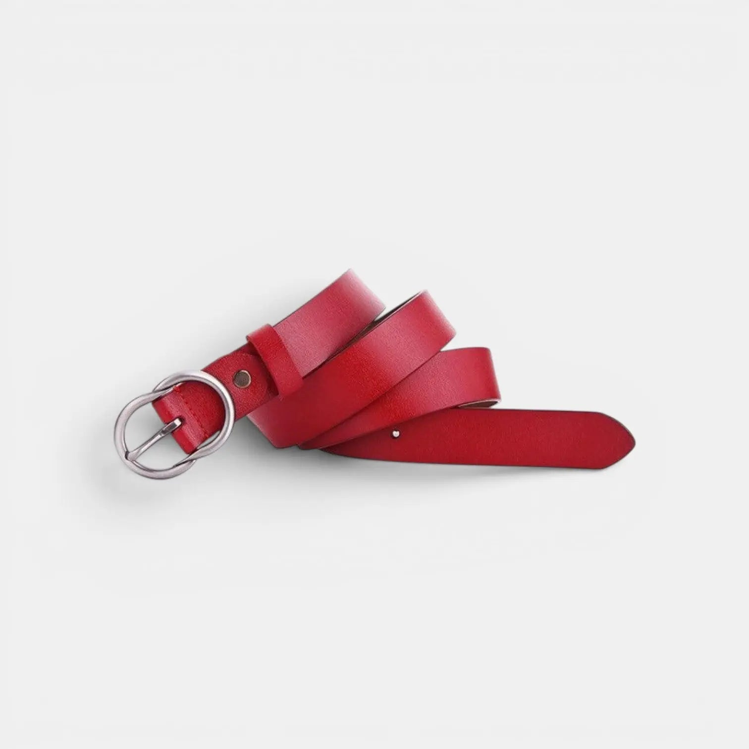 Ceinture Fine Cuir Lisse Boucle Arrondie Vintage Femme | Cravix La Maison de la Ceinture