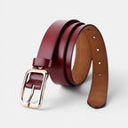 Ceinture Fine Cuir Lisse Femme Boucle Arrondie Dorée | Sorvel La Maison de la Ceinture