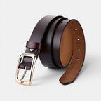 Ceinture Fine Cuir Lisse Femme Boucle Arrondie Dorée | Sorvel La Maison de la Ceinture