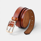 Ceinture Fine Cuir Lisse Femme Boucle Arrondie Dorée | Sorvel La Maison de la Ceinture