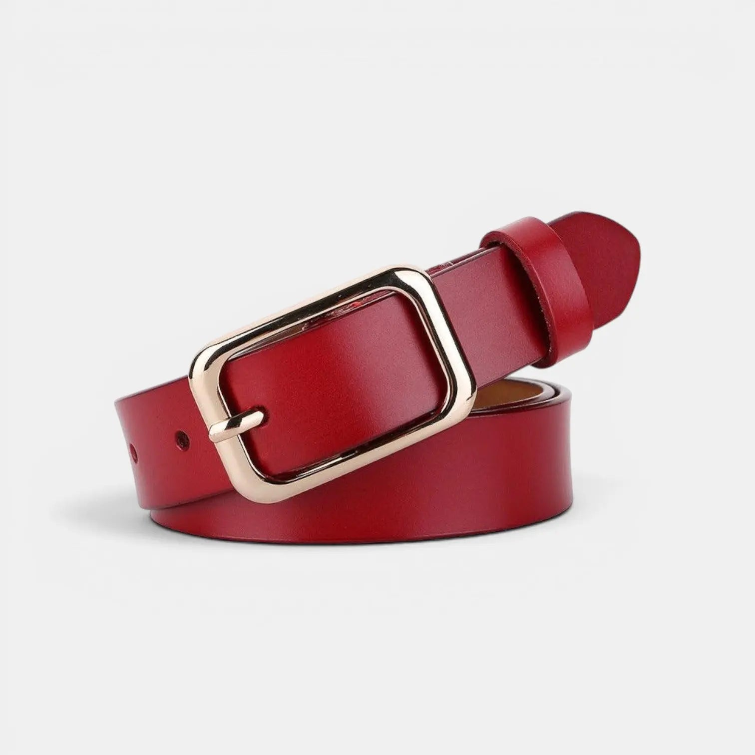 Ceinture Fine Cuir Lisse Femme Boucle Arrondie Dorée | Sorvel La Maison de la Ceinture