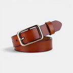 Ceinture Fine Cuir Lisse Femme Boucle Arrondie Dorée | Sorvel La Maison de la Ceinture
