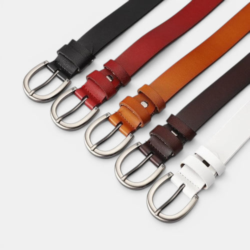 Ceinture Cuir Femme Boucle Étoile Argentée Marron | Nalvie