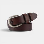 Ceinture Cuir Femme Boucle Étoile Argentée Marron | Nalvie