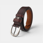 Ceinture Cuir Femme Boucle Étoile Argentée Marron | Nalvie