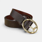 Ceinture Cuir Texturé Femme Motifs Floraux Boucle Ovale Dorée | Florvex La Maison de la Ceinture