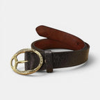 Ceinture Cuir Texturé Femme Motifs Floraux Boucle Ovale Dorée | Florvex La Maison de la Ceinture