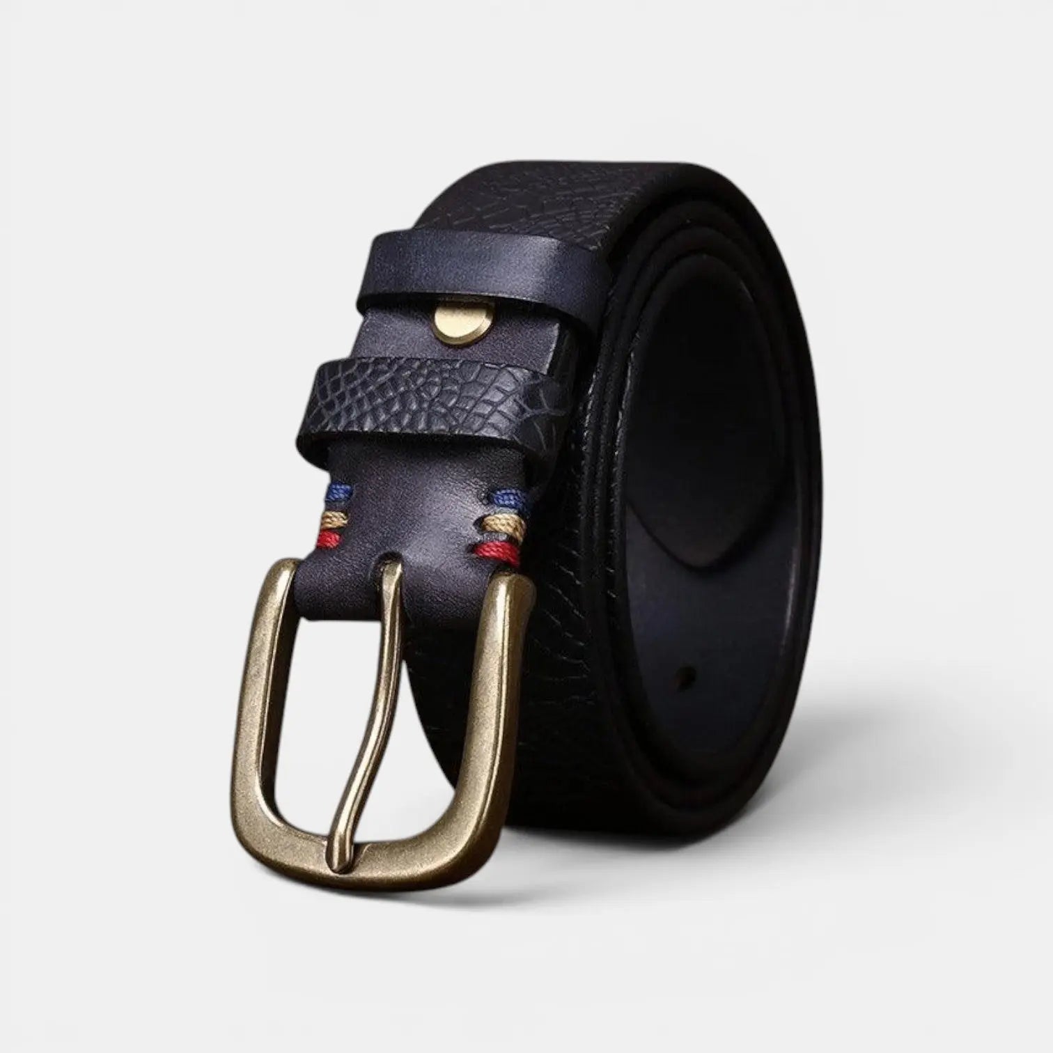 Ceinture Cuir Pleine Fleur Texturé Boucle Laiton Femme | Elvax La Maison de la Ceinture