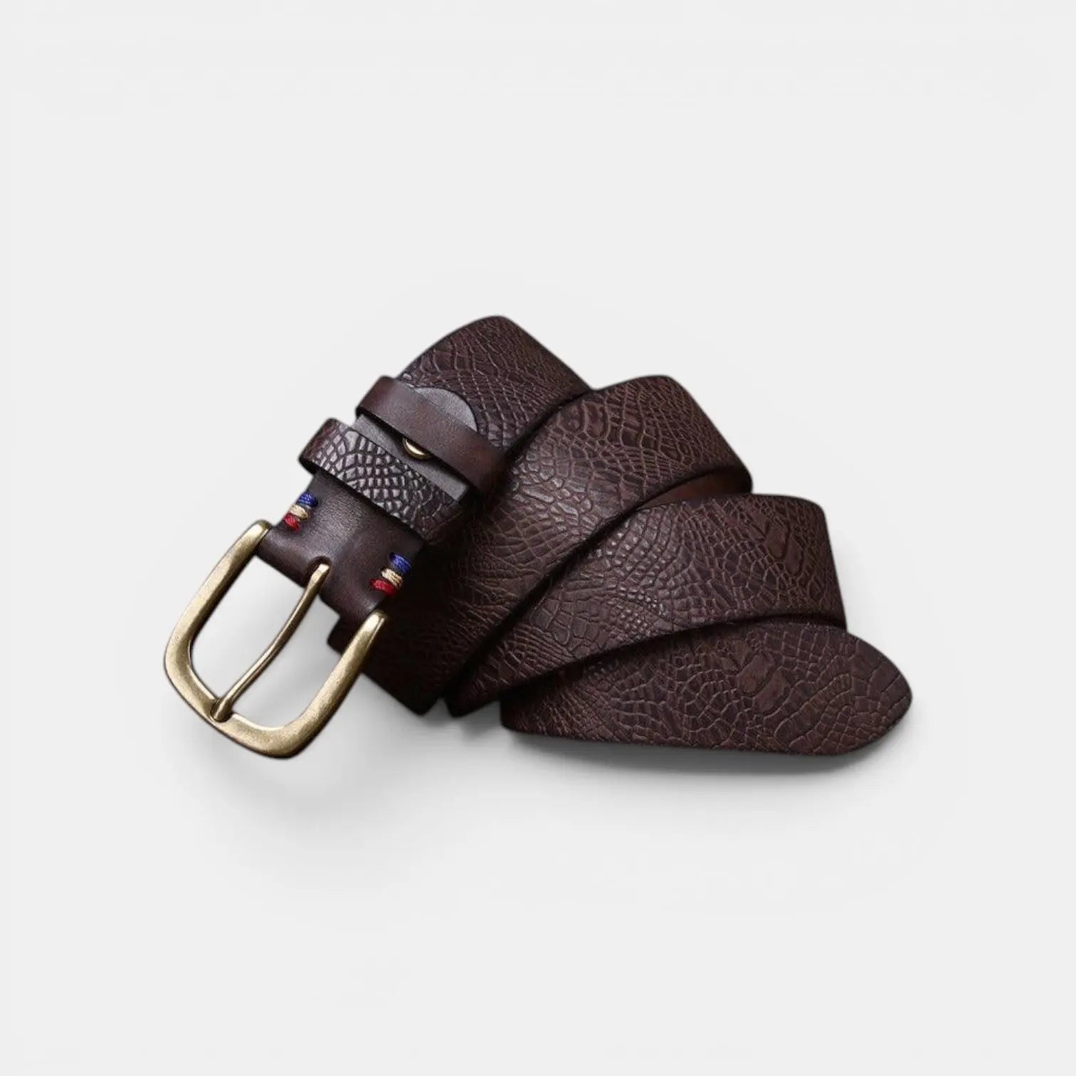Ceinture Cuir Pleine Fleur Texturé Boucle Laiton Femme | Elvax La Maison de la Ceinture