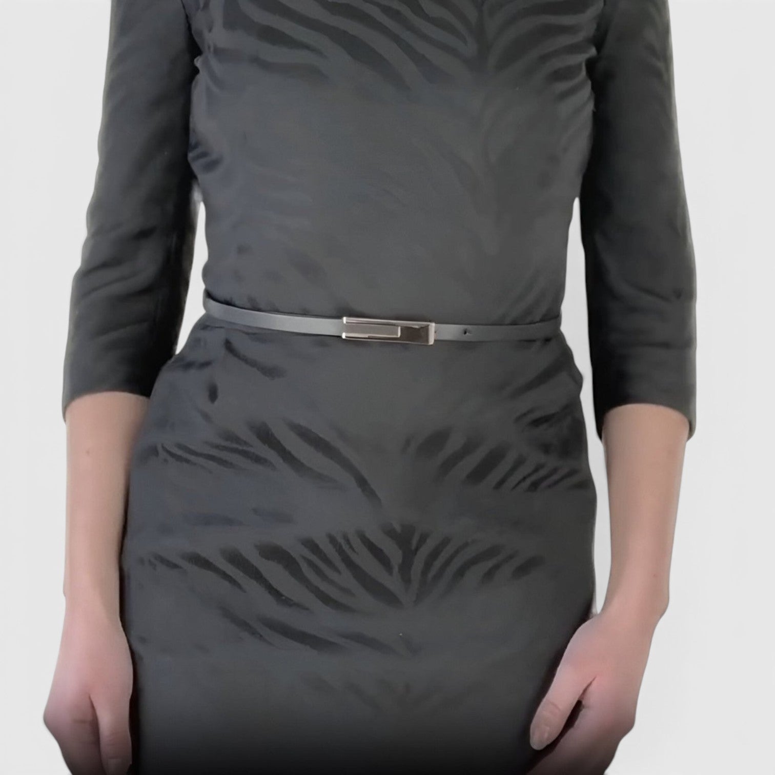 Ceinture Cuir Femme Fine Boucle Dorée Noire | Vezaline