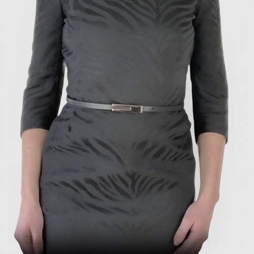 Ceinture Cuir Femme Fine Boucle Dorée Noire | Vezaline