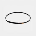 Ceinture Cuir Femme Fine Boucle Dorée Noire | Vezaline