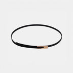 Ceinture Cuir Femme Fine Boucle Dorée Noire | Vezaline