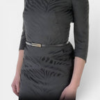 Ceinture Cuir Femme Fine Boucle Dorée Noire | Vezaline