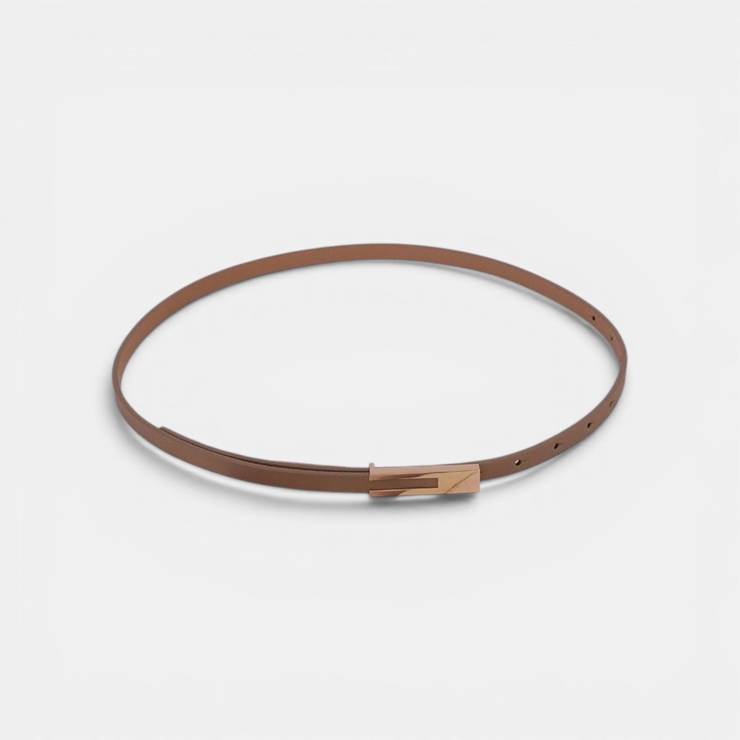 Ceinture Cuir Femme Fine Boucle Dorée Noire | Vezaline