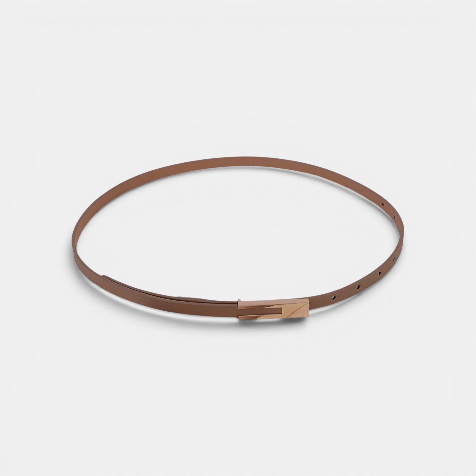 Ceinture Cuir Femme Fine Boucle Dorée Noire | Vezaline