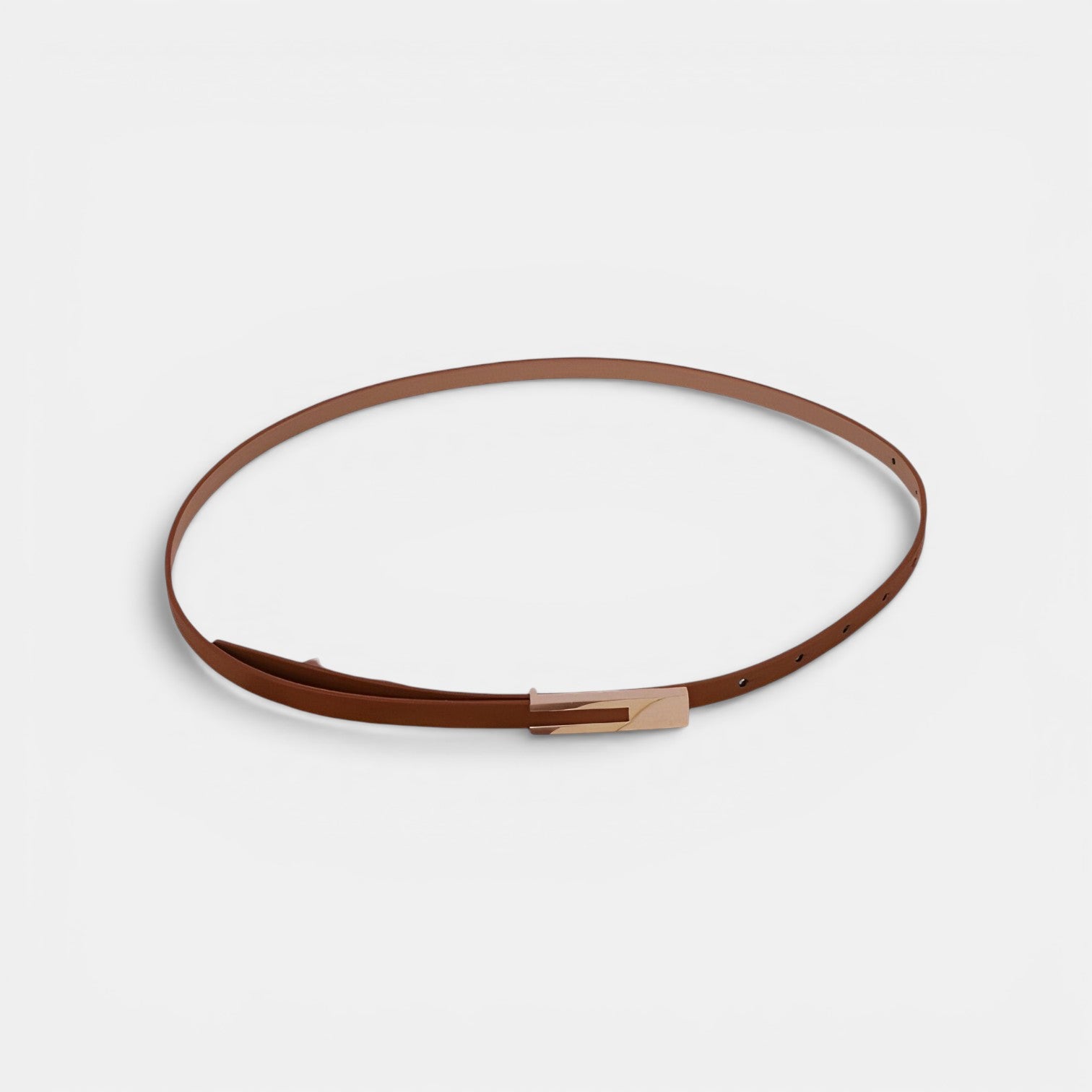 Ceinture Cuir Femme Fine Boucle Dorée Noire | Vezaline
